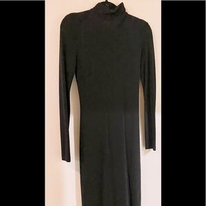 Moda international black midi turtle neck dress Sm